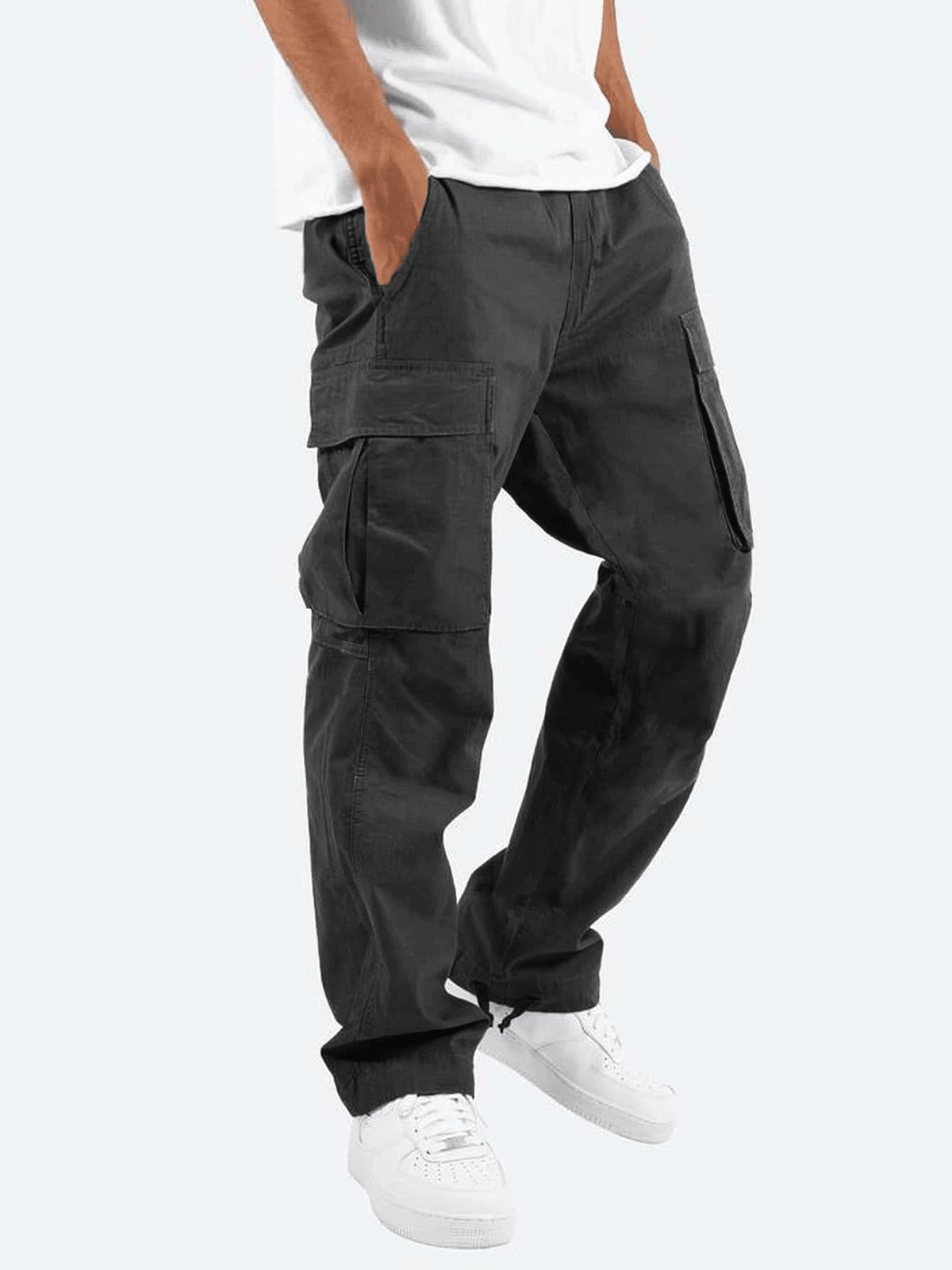 Rhys | Pantalón Cargo Holgado con Bajos Ajustables - StilfulltMen's pantsNegroSRhys | Pantalón Cargo Holgado con Bajos Ajustables
