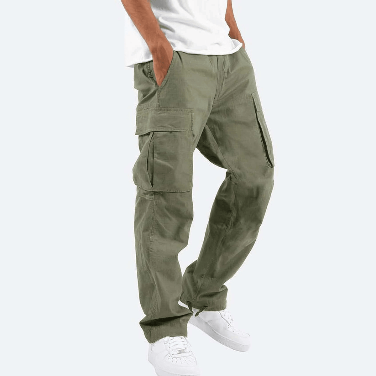 Rhys | Pantalón Cargo Holgado con Bajos Ajustables - StilfulltMen's pantsVerde oscuroSRhys | Pantalón Cargo Holgado con Bajos Ajustables