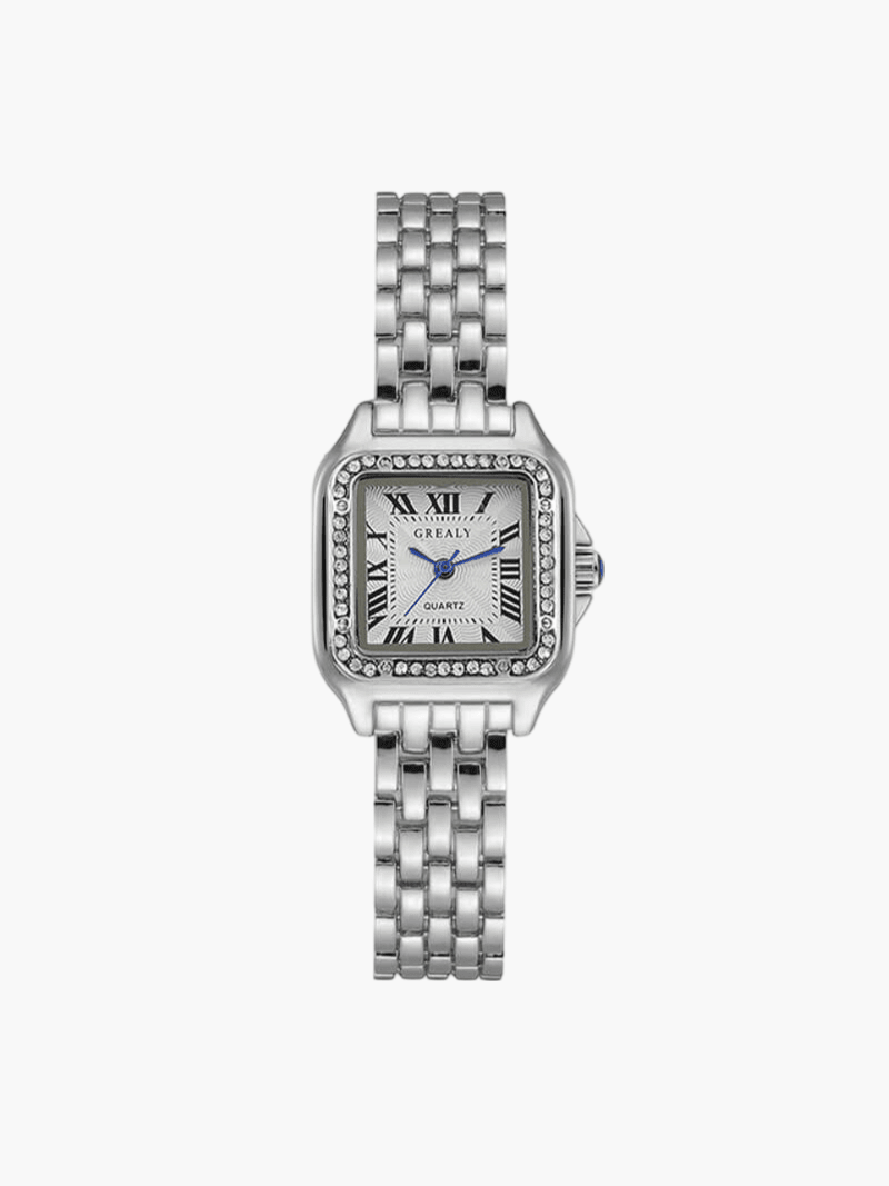 Rivelle | Reloj Cuadrado de Cuarzo con Brazalete Metálico - StilfulltWomen's jewelryPlateado con piedras de zirconiaRivelle | Reloj Cuadrado de Cuarzo con Brazalete Metálico