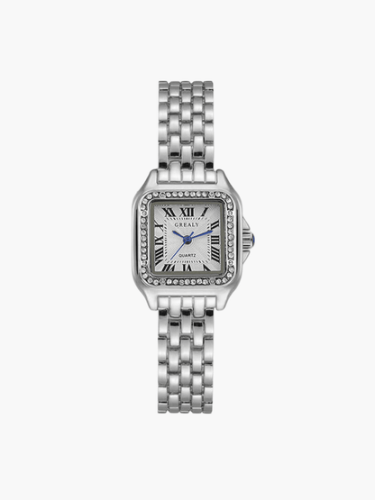 Rivelle | Reloj Cuadrado de Cuarzo con Brazalete Metálico - StilfulltWomen's jewelryPlateado con piedras de zirconiaRivelle | Reloj Cuadrado de Cuarzo con Brazalete Metálico