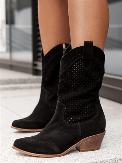 Rocío | Botas Camperas Caladas con Tacón Ancho - StilfulltWomen's shoesRQTTSJRJNegro35Rocío | Botas Camperas Caladas con Tacón Ancho