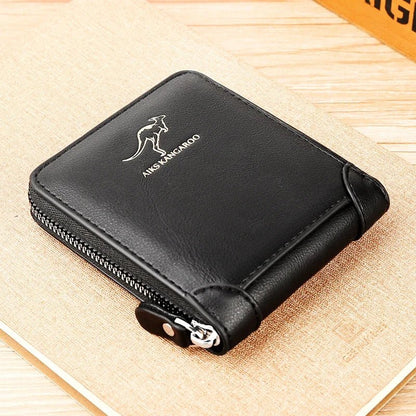 Rory men's compact leather wallet in black