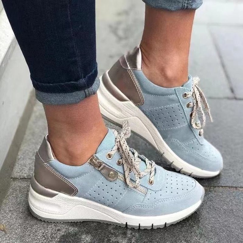 Rosalind | Zapatillas Perforadas Acolchadas con Cuña - StilfulltWomen's shoesGN305029Azul36Rosalind | Zapatillas Perforadas Acolchadas con Cuña