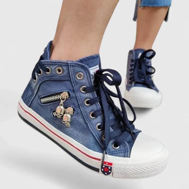Rowan | Zapatillas Altas Vaqueras con Plataforma - StilfulltWomen's shoesAzul marino36Rowan | Zapatillas Altas Vaqueras con Plataforma