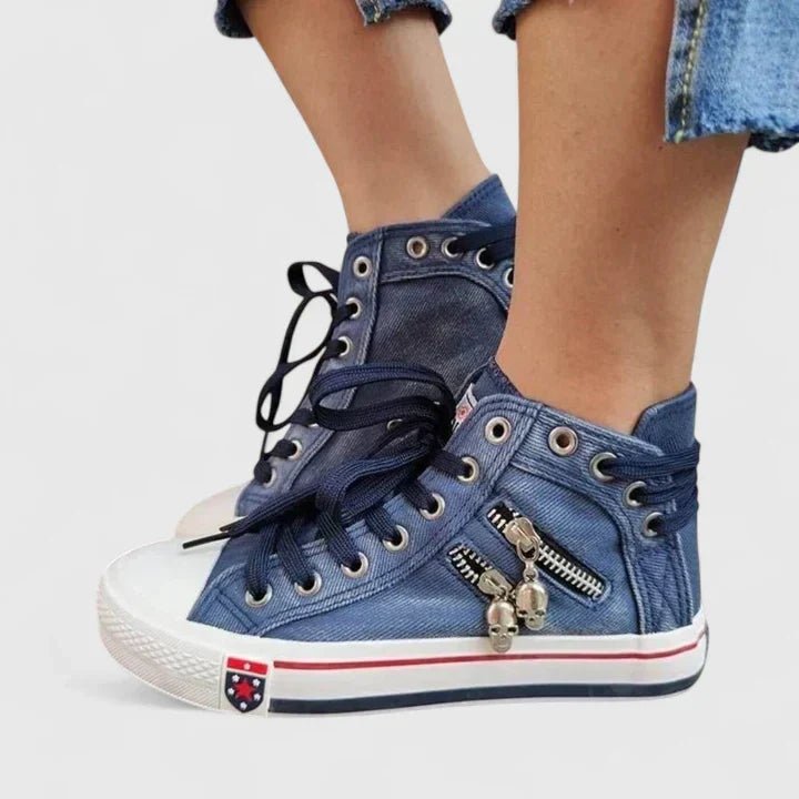 Rowan | Zapatillas Altas Vaqueras con Plataforma - StilfulltWomen's shoesAzul marino36Rowan | Zapatillas Altas Vaqueras con Plataforma
