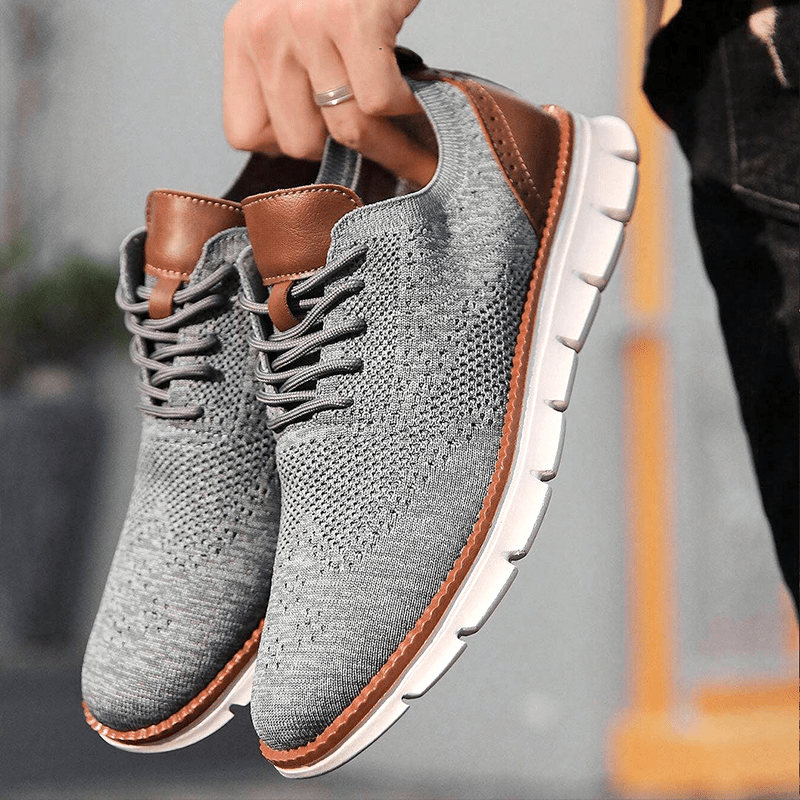 Rowan | Zapatillas de Malla con Detalles de Piel - StilfulltMen's shoesDSHD6-WX346011GrisEU 41Rowan | Zapatillas de Malla con Detalles de Piel