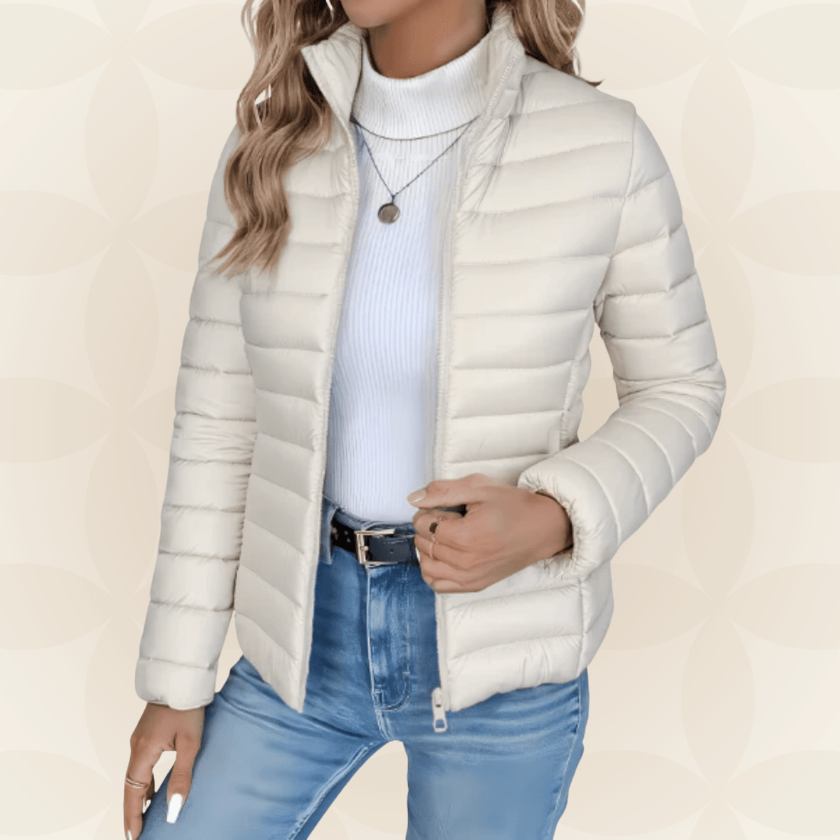 Saskia | Chaqueta Acolchada Ligera de Entretiempo - StilfulltWomen's jacketsBlanco rotoXSSaskia | Chaqueta Acolchada Ligera de Entretiempo