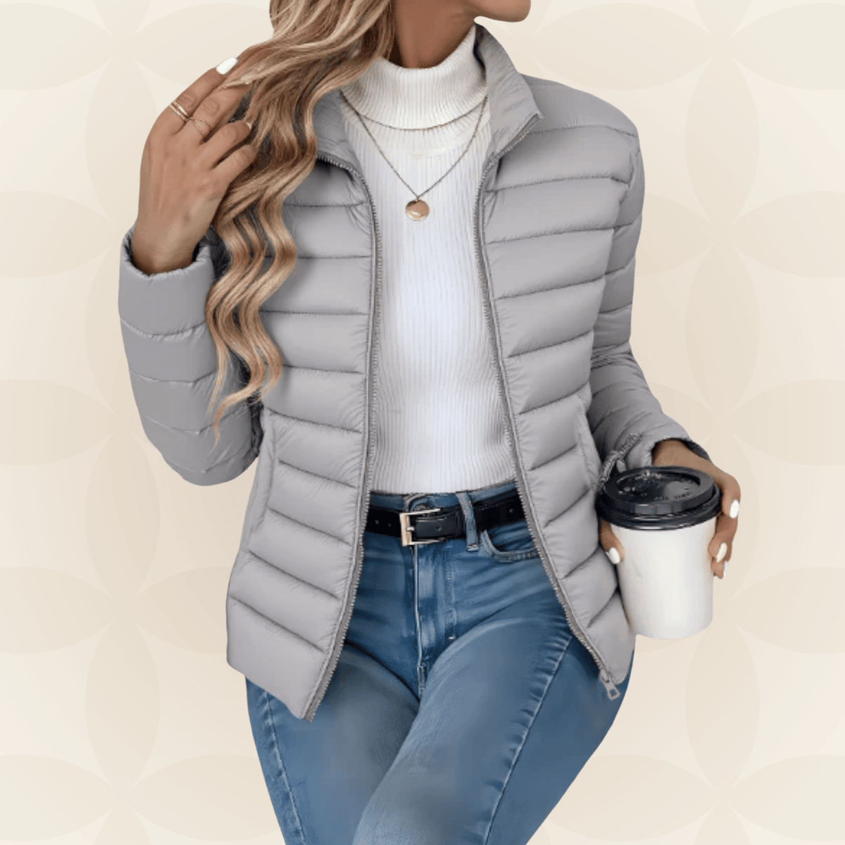 Saskia | Chaqueta Acolchada Ligera de Entretiempo - StilfulltWomen's jacketsGrisXSSaskia | Chaqueta Acolchada Ligera de Entretiempo