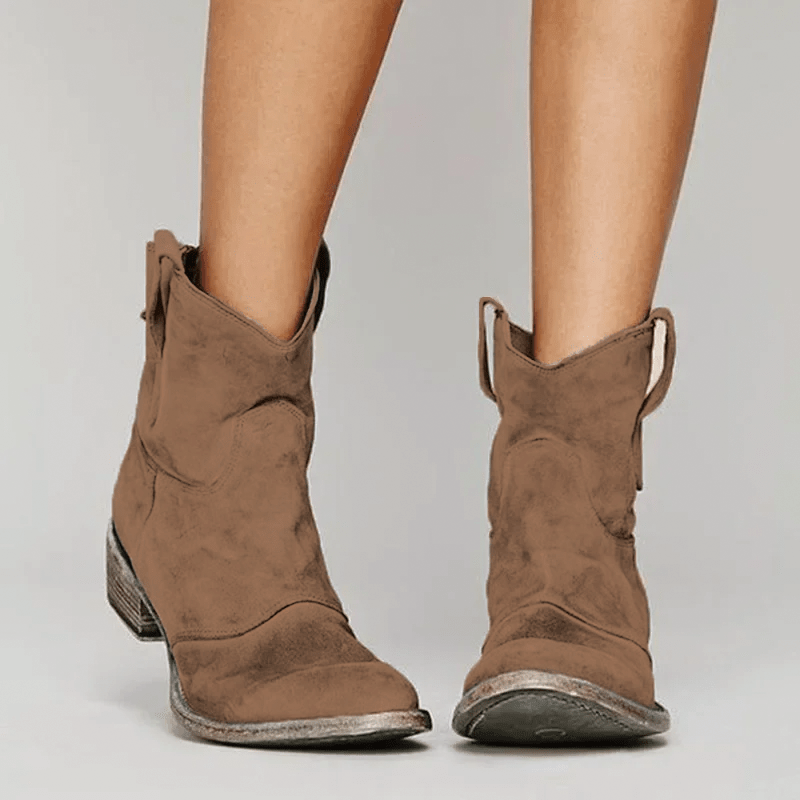 Sawyer | Botines Camperos de Ante con Tacón Bajo - StilfulltMarrón36.5Sawyer | Botines Camperos de Ante con Tacón Bajo