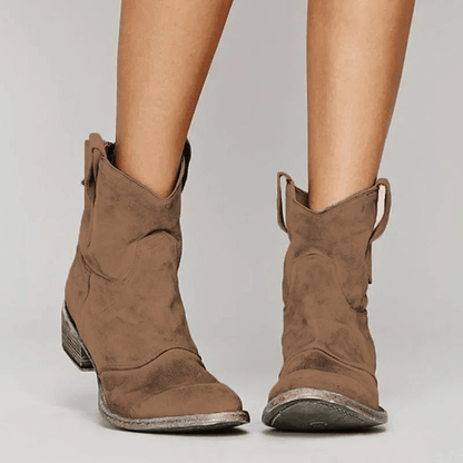 Sawyer | Botines Camperos de Ante con Tacón Bajo - StilfulltMarrón36.5Sawyer | Botines Camperos de Ante con Tacón Bajo