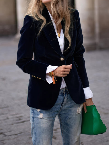 Séraphine | Blazer de Terciopelo Entallado - StilfulltWomen's jacketsMAELIS-ZW-SNegroSSéraphine | Blazer de Terciopelo Entallado