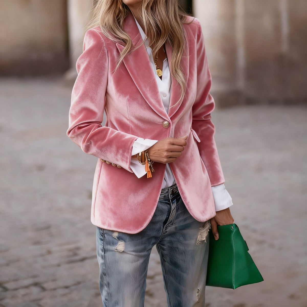 Séraphine | Blazer de Terciopelo Entallado - StilfulltWomen's jacketsRosaSSéraphine | Blazer de Terciopelo Entallado