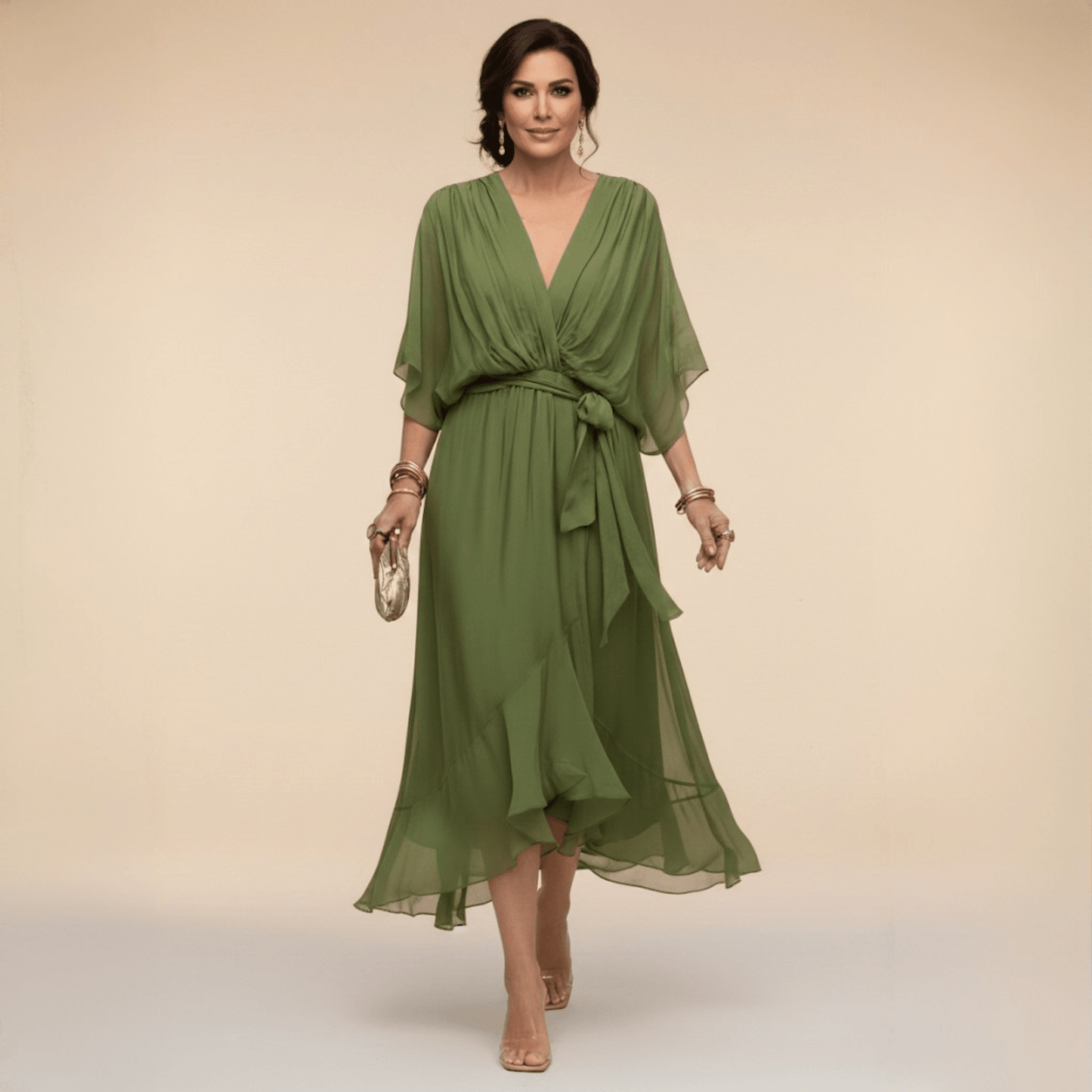 Serena | Chiffonklänning elegant och raffinerad - StilfulltdressDWOD2-DY097041GrönSSerena | Chiffonklänning elegant och raffinerad