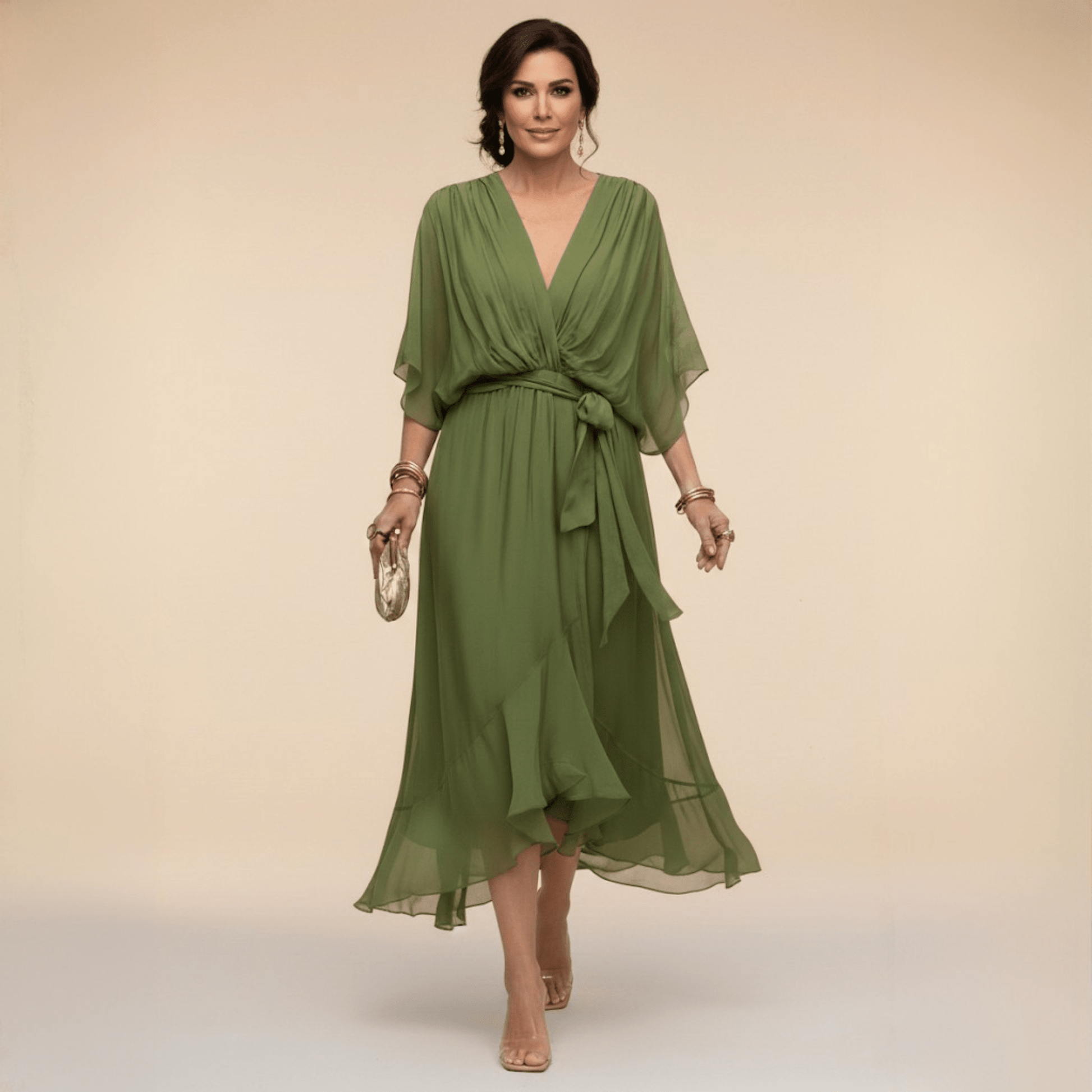 Serena | Chiffonklänning elegant och raffinerad - StilfulltdressDWOD2-DY097041GrönSSerena | Chiffonklänning elegant och raffinerad