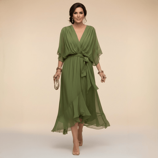 Serena | Chiffonklänning elegant och raffinerad - StilfulltdressDWOD2-DY097041GrönSSerena | Chiffonklänning elegant och raffinerad