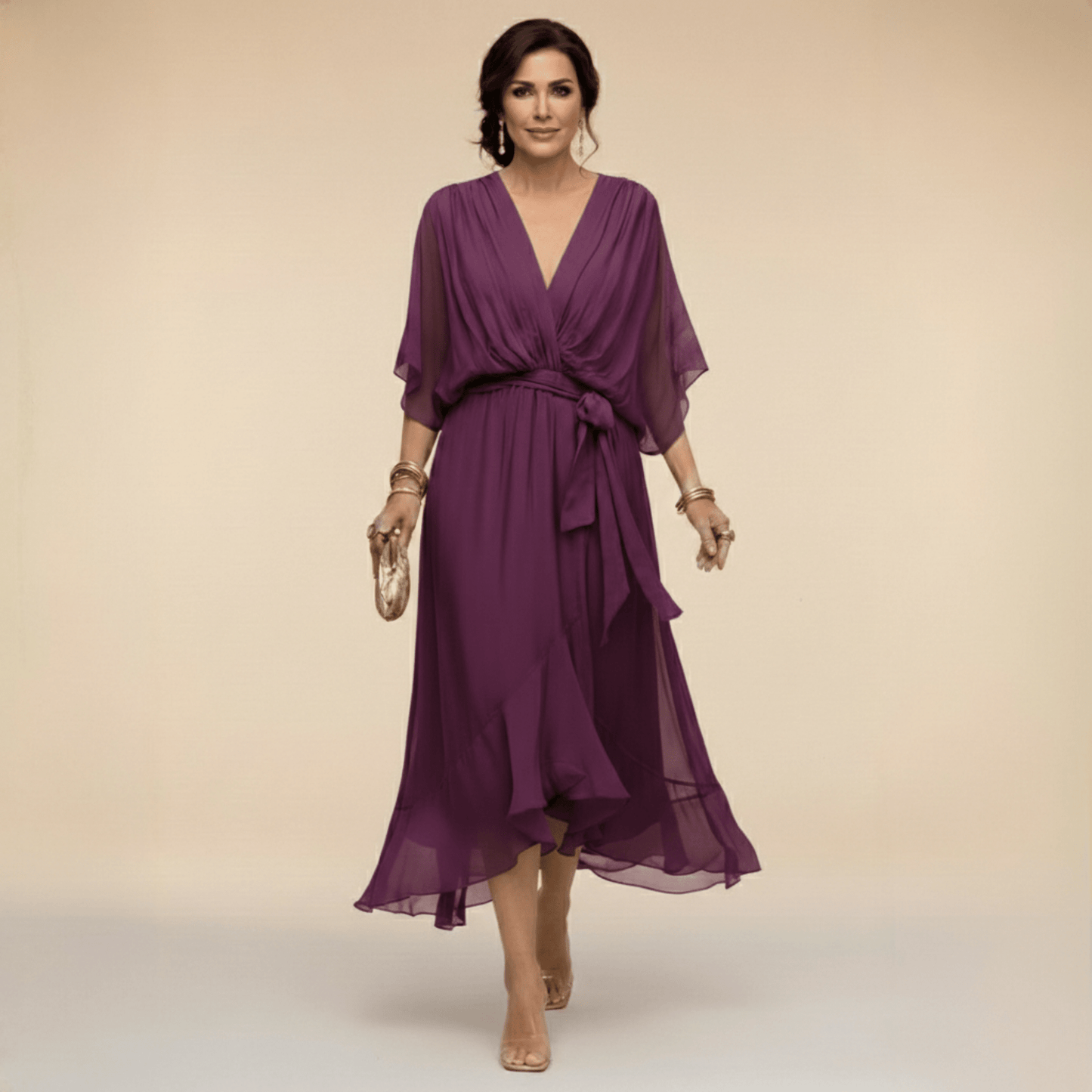Serena | Chiffonklänning elegant och raffinerad - StilfulltdressDWOD2-DY097073LilaSSerena | Chiffonklänning elegant och raffinerad