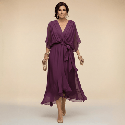Serena | Chiffonklänning elegant och raffinerad - StilfulltdressDWOD2-DY097073LilaSSerena | Chiffonklänning elegant och raffinerad