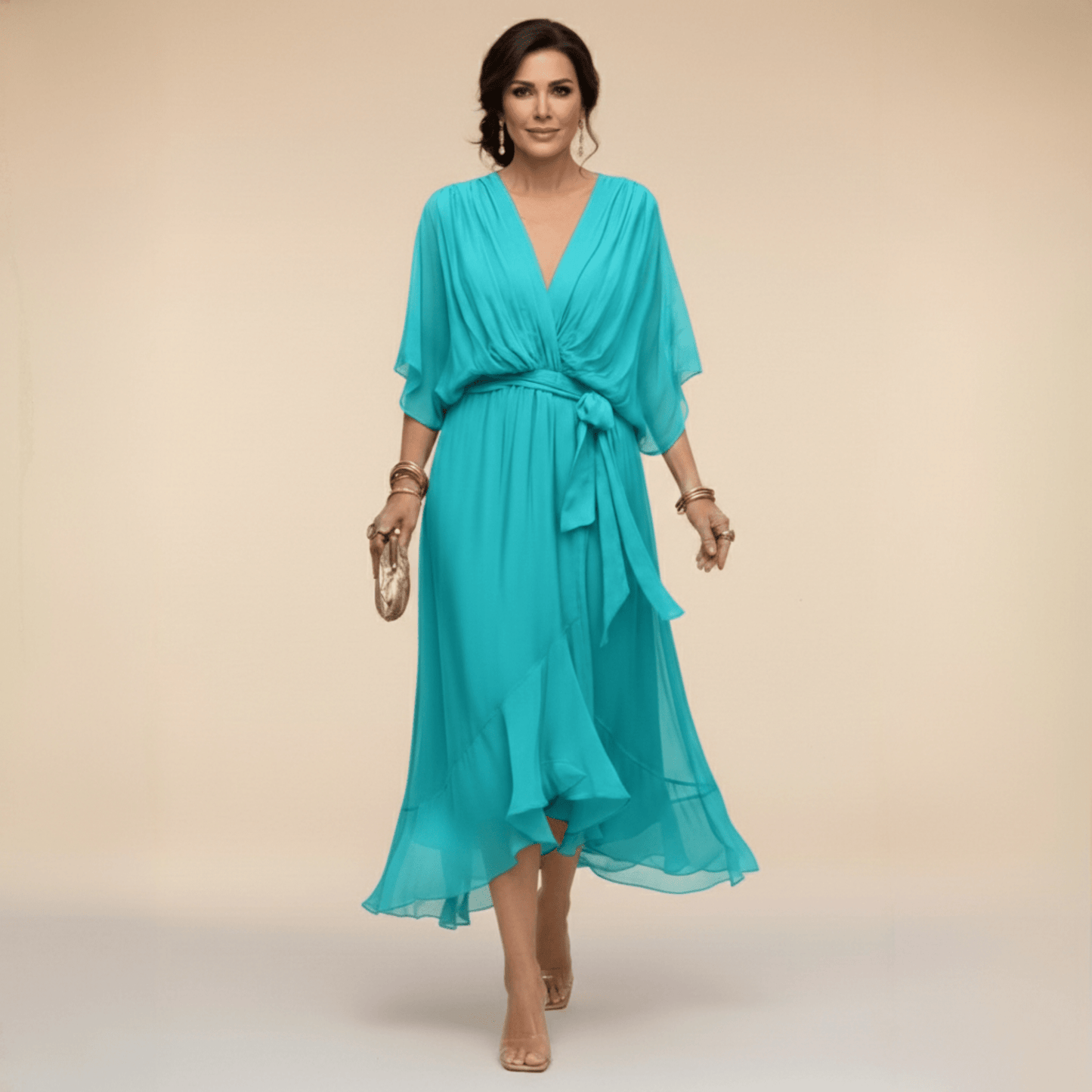 Serena | Chiffonklänning elegant och raffinerad - StilfulltdressDWOD2-DY097057MarinblåSSerena | Chiffonklänning elegant och raffinerad