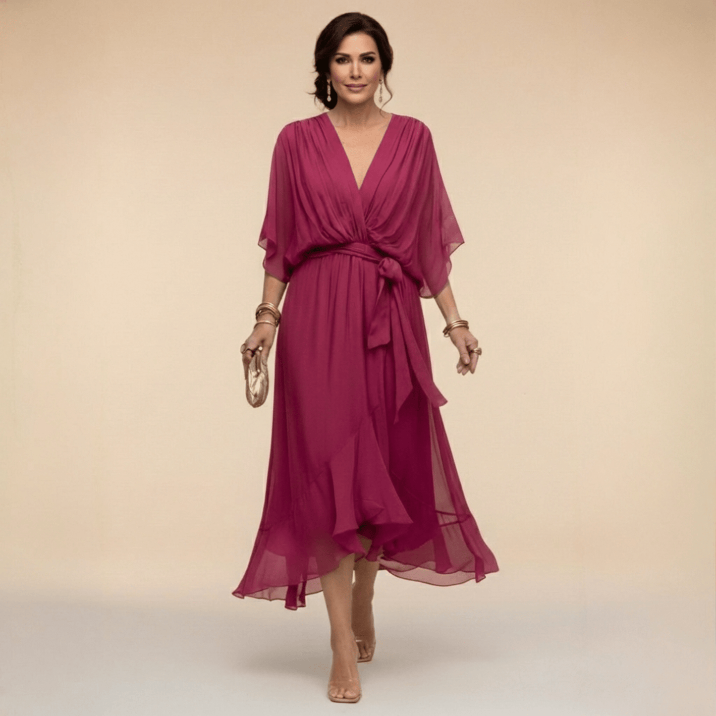 Serena | Chiffonklänning elegant och raffinerad - StilfulltdressDWOD2-DY097073MörklilaSSerena | Chiffonklänning elegant och raffinerad