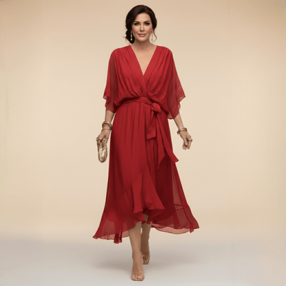 Serena | Chiffonklänning elegant och raffinerad - StilfulltdressDWOD2-DY097025RödSSerena | Chiffonklänning elegant och raffinerad