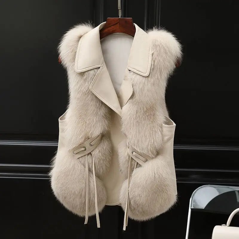 Sévrine | Chaleco de Pelo Sintético sin Mangas - StilfulltWomen's vestsBeigeSSévrine | Chaleco de Pelo Sintético sin Mangas