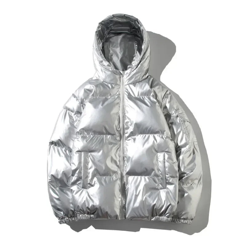 Sigrid | Blank Varm Pufferjakke til Vinter - StilfulltMen's jacketsSKU_1789052524610_800Hætte SølvMSigrid | Blank Varm Pufferjakke til Vinter