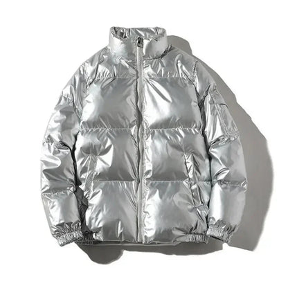 Sigrid | Blank Varm Pufferjakke til Vinter - StilfulltMen's jacketsSKU_1789052524610_250Ståkrave SølvMSigrid | Blank Varm Pufferjakke til Vinter