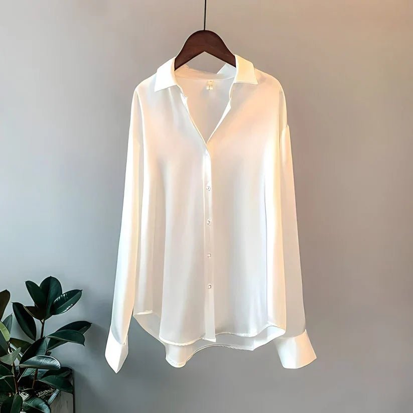 Sloane | Camisa de Satén de Manga Larga - StilfulltWomen's blousesBlancoSSloane | Camisa de Satén de Manga Larga
