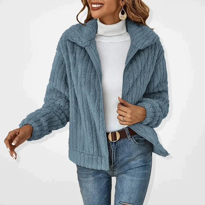 Sloane | Chaqueta de Borreguito Corta con Cremallera - StilfulltWomen's jacketsWBAQKO1BAzul marinoSSloane | Chaqueta de Borreguito Corta con Cremallera