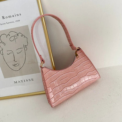 Solveig | Bolso Baguette con Relieve de Cocodrilo - StilfulltWomen's handbagsCOCO-ROZ-ONERosaSolveig | Bolso Baguette con Relieve de Cocodrilo