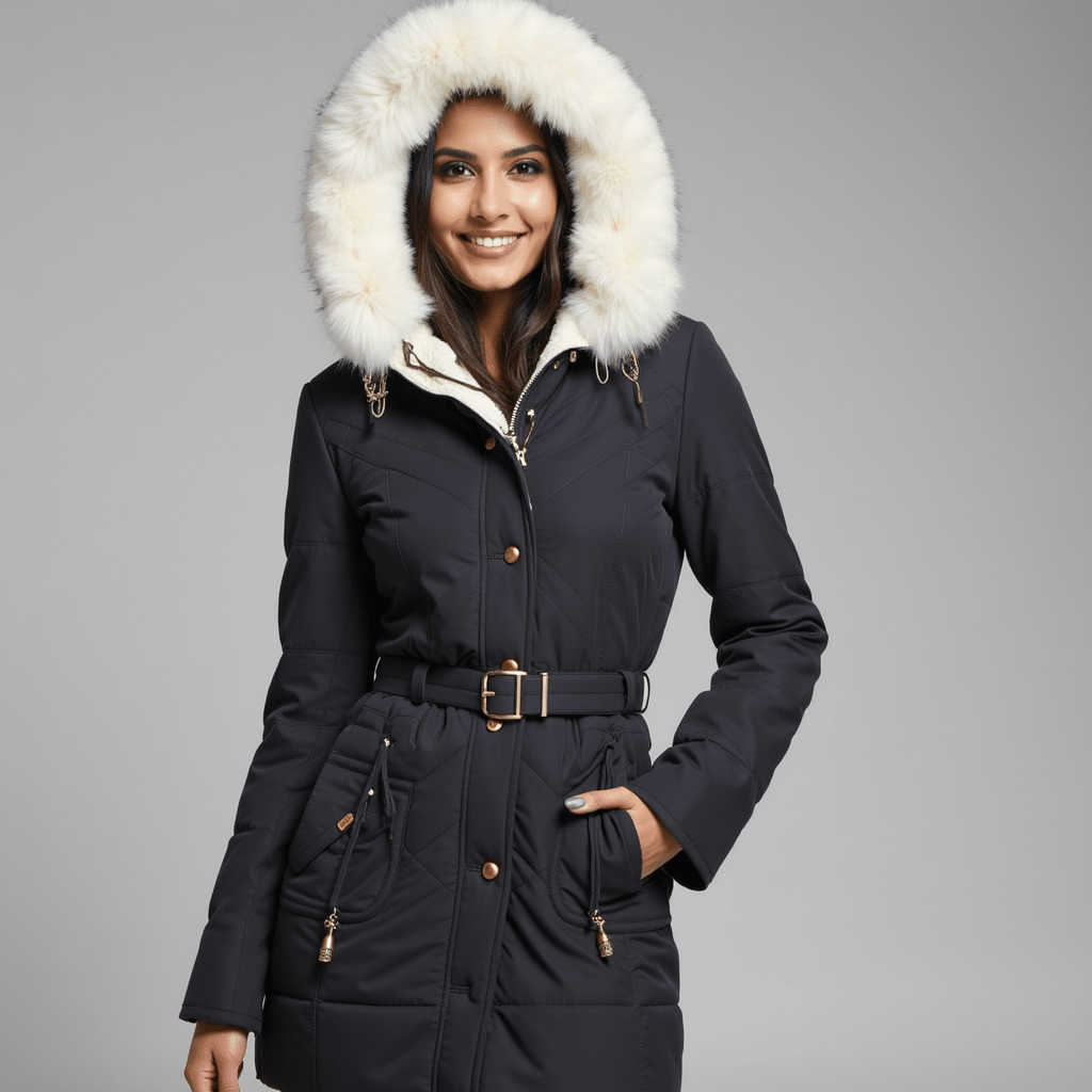 Solveig | Varm Foret Vinterparka med Kunstpels - StilfulltWomen's jacketsRødSSolveig | Varm Foret Vinterparka med Kunstpels