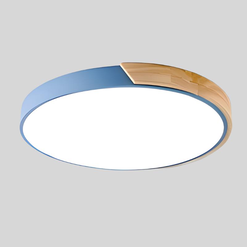 Solvik | Plafón LED de Techo Redondo Estilo Nórdico - StilfulltCeiling lampMODERNEMAC-DIA23-TVG4AzulDiámetro 23CM -12WCon maderaSolvik | Plafón LED de Techo Redondo Estilo Nórdico