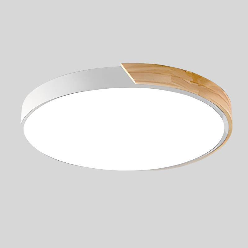 Solvik | Plafón LED de Techo Redondo Estilo Nórdico - StilfulltCeiling lampMODERNEMAC-DIA23-ZXGVBlancoDiámetro 23CM -12WCon maderaSolvik | Plafón LED de Techo Redondo Estilo Nórdico
