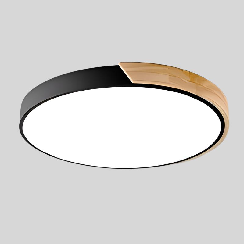 Solvik | Plafón LED de Techo Redondo Estilo Nórdico - StilfulltCeiling lampMODERNEMAC-DIA23-AN7KNegroDiámetro 23CM -12WCon maderaSolvik | Plafón LED de Techo Redondo Estilo Nórdico