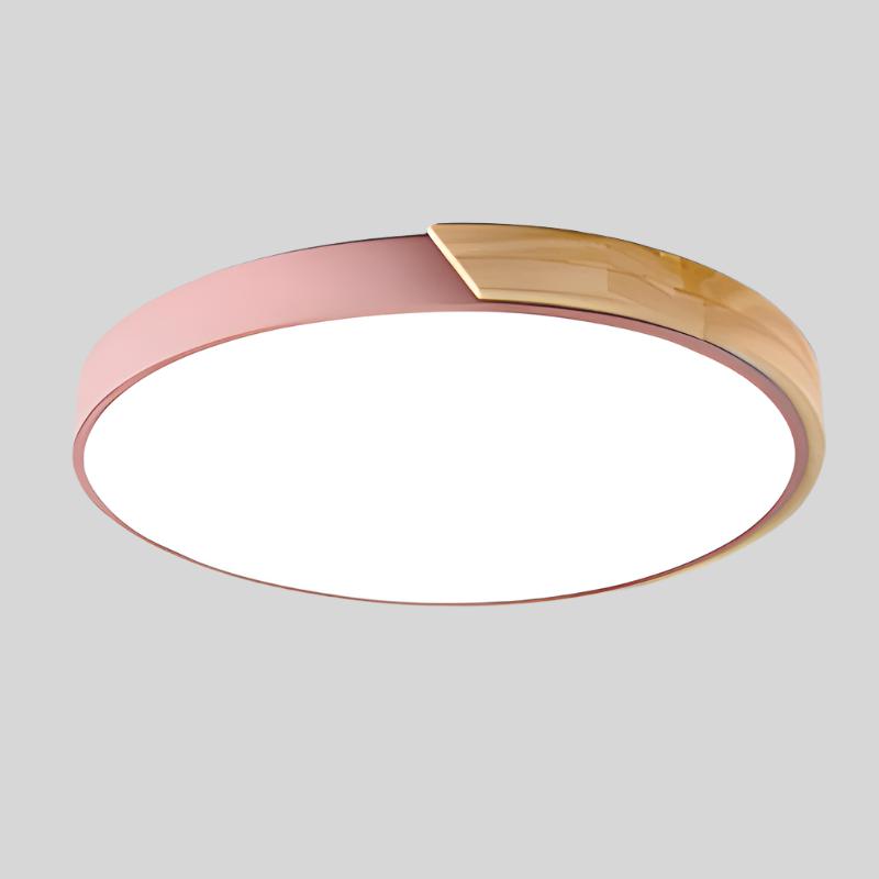 Solvik | Plafón LED de Techo Redondo Estilo Nórdico - StilfulltCeiling lampMODERNEMAC-DIA23-3IMTRosaDiámetro 23CM -12WCon maderaSolvik | Plafón LED de Techo Redondo Estilo Nórdico