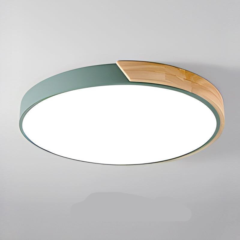 Solvik | Plafón LED de Techo Redondo Estilo Nórdico - StilfulltCeiling lampMODERNEMAC-DIA23-RZXPVerdeDiámetro 23CM -12WCon maderaSolvik | Plafón LED de Techo Redondo Estilo Nórdico