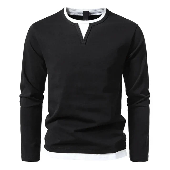 Soren | Camiseta de Manga Larga Bicolor Minimalista - StilfulltMen's sweatersNegroSSoren | Camiseta de Manga Larga Bicolor Minimalista