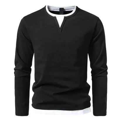 Soren | Camiseta de Manga Larga Bicolor Minimalista - StilfulltMen's sweatersNegroSSoren | Camiseta de Manga Larga Bicolor Minimalista