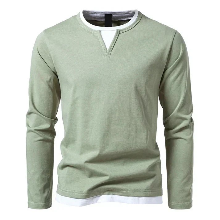 Soren | Camiseta de Manga Larga Bicolor Minimalista - StilfulltMen's sweatersVerdeSSoren | Camiseta de Manga Larga Bicolor Minimalista