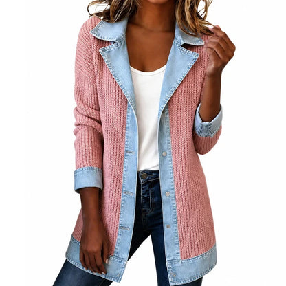 Blakely | Chaqueta Vaquera Larga de Punto Acanalado