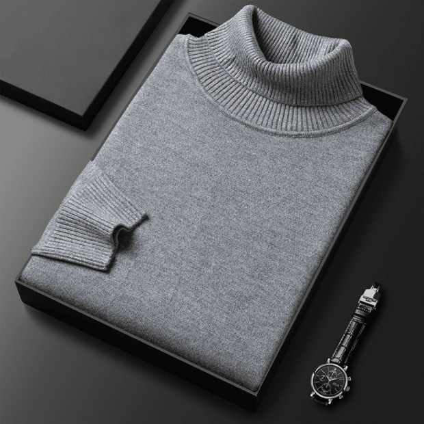 Sullivan | Jersey de Cuello Alto de Punto Fino - StilfulltMen's sweatersDMED2-JT442021Gris oscuroMSullivan | Jersey de Cuello Alto de Punto Fino