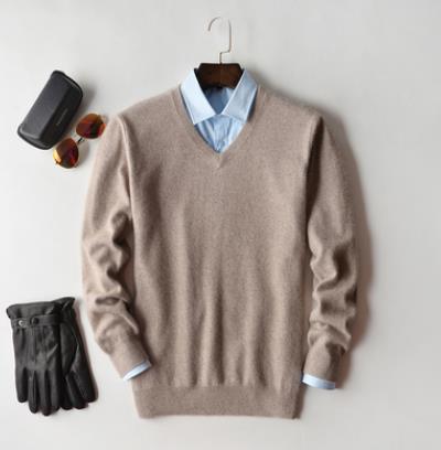 Sullivan | Jersey de Punto Fino para Hombre - StilfulltMen's sweatersCamel / V neck - SBeige - Cuello en VSSullivan | Jersey de Punto Fino para Hombre