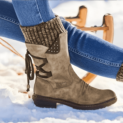 Sutton | Botas de Invierno de Media Caña con Puño de Punto - StilfulltWomen's shoesVIVA428762MODAMarrón35Sutton | Botas de Invierno de Media Caña con Puño de Punto