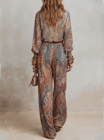 Sutton | Conjunto Paisley de Pierna Ancha - StilfulltWomen's outfit setsGLZ0731A3BC_brown||XS||YUXSSutton | Conjunto Paisley de Pierna Ancha