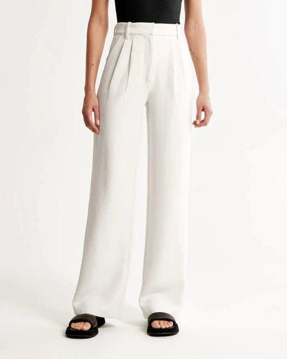 Sutton | Pantalón Ancho de Pinzas y Tiro Alto - StilfulltWomen's pantsDQ1-12814BlancoXSSutton | Pantalón Ancho de Pinzas y Tiro Alto