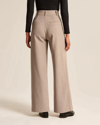 Sutton | Pantalón Ancho de Pinzas y Tiro Alto - StilfulltWomen's pantsDQ1-12796CaquiXSSutton | Pantalón Ancho de Pinzas y Tiro Alto