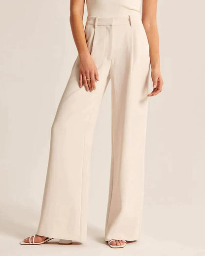 Sutton | Pantalón Ancho de Pinzas y Tiro Alto - StilfulltWomen's pantsDQ1-12823Gris oscuroXSSutton | Pantalón Ancho de Pinzas y Tiro Alto
