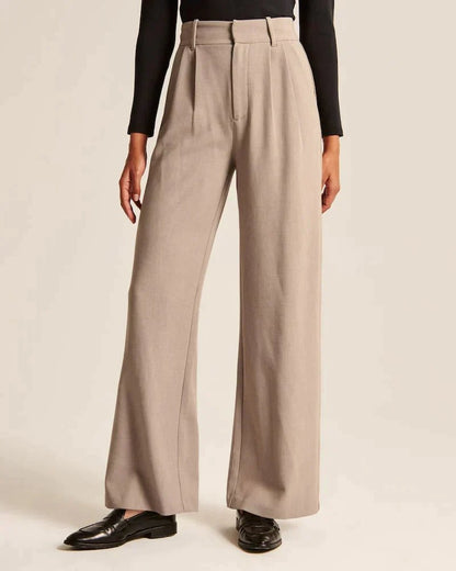 Sutton | Pantalón Ancho de Pinzas y Tiro Alto - StilfulltWomen's pantsDQ1-12823Gris oscuroXSSutton | Pantalón Ancho de Pinzas y Tiro Alto