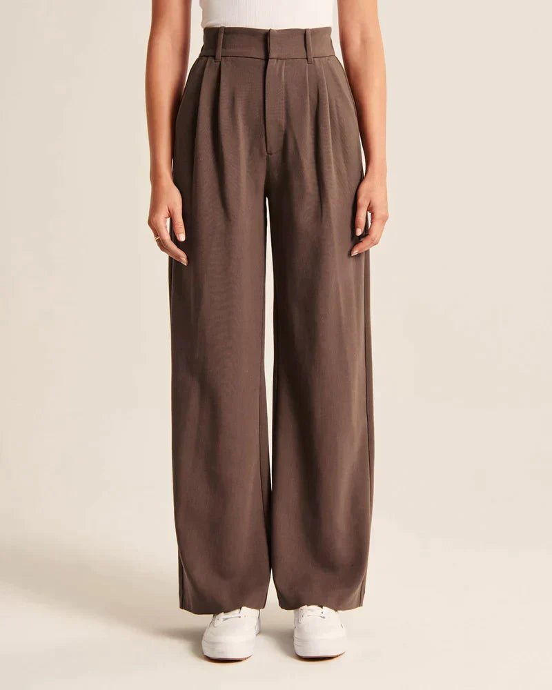 Sutton | Pantalón Ancho de Pinzas y Tiro Alto - StilfulltWomen's pantsDQ1-12823Gris oscuroXSSutton | Pantalón Ancho de Pinzas y Tiro Alto