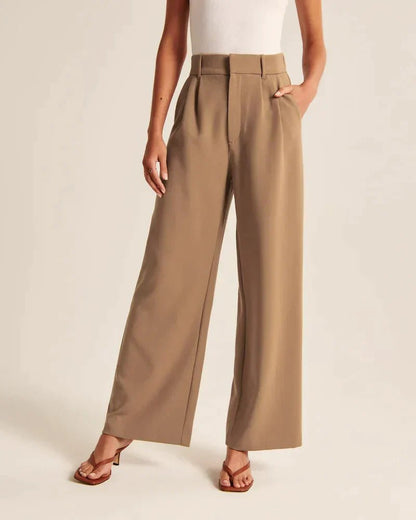 Sutton | Pantalón Ancho de Pinzas y Tiro Alto - StilfulltWomen's pantsDQ1-12823Gris oscuroXSSutton | Pantalón Ancho de Pinzas y Tiro Alto